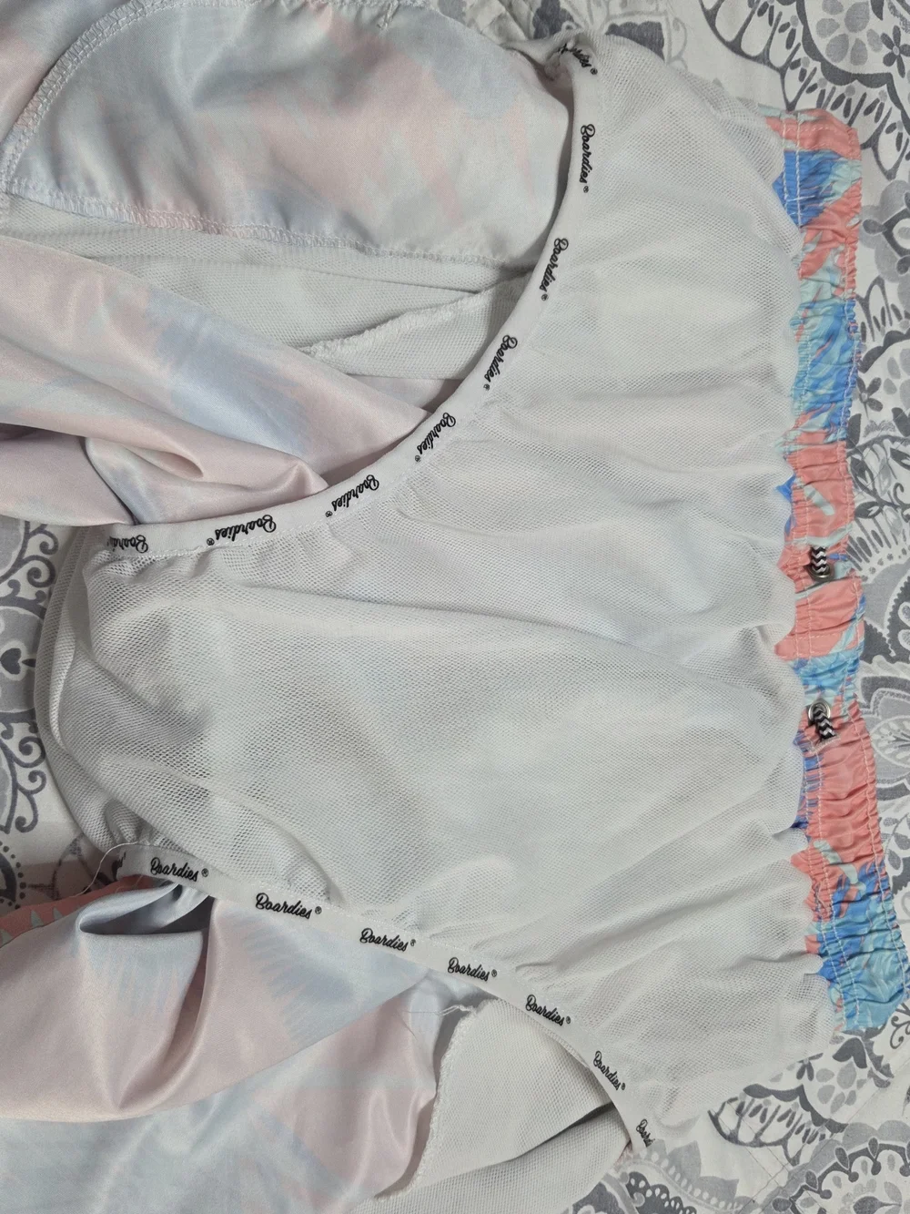 SurfCruz Coral Palm-Print Men’s Swim Board Shorts